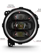 Anzo USA LED Projector Headlight Jeep Wrangler 2018-2019                                     - 111466 - Image 4