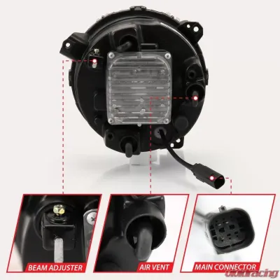Anzo USA LED Projector Headlight Jeep Wrangler 2018-2019 - 111466