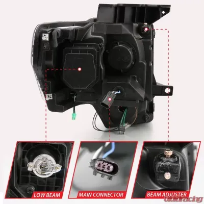 Anzo USA Projector Headlight Set w/Halo Ford - 111469