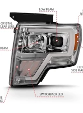 Anzo USA Projector Headlight Set w/Halo Ford                                     - 111470 - Image 4