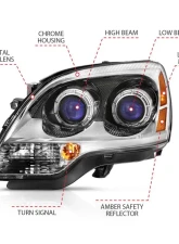 Anzo USA Crystal Headlight Set GMC Acadia 2007-2008                                     - 111476 - Image 4