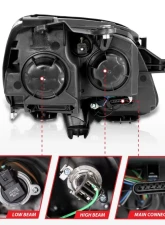 Anzo USA Crystal Headlight Set GMC Acadia 2007-2008                                     - 111476 - Image 5