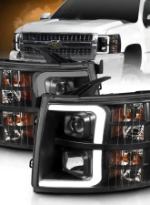 Anzo USA Projector Headlight Set Chevrolet Silverado 1500 2007-2013                                     - 111480 - Image 6