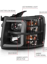 Anzo USA Projector Headlight Set Chevrolet Silverado 1500 2007-2013                                     - 111480 - Image 4