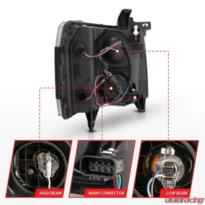 Anzo USA Projector Headlight Set Chevrolet Silverado 1500 2007-2013 - 111480