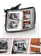 Anzo USA Projector Headlight Set Chevrolet Silverado 1500 2007-2013                                     - 111481 - Image 3