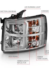 Anzo USA Projector Headlight Set Chevrolet Silverado 1500 2007-2013                                     - 111481 - Image 4