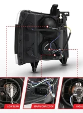 Anzo USA Projector Headlight Set Chevrolet Silverado 1500 2007-2013                                     - 111481 - Image 5