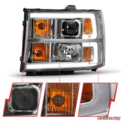 Anzo USA Projector Headlight Set GMC Sierra 2007-2014 - 111483
