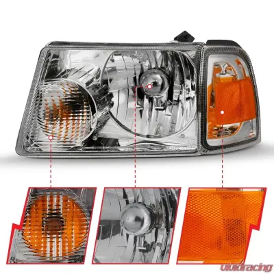 Anzo USA Crystal Headlight Set Ford Ranger 2001-2011 - 111484