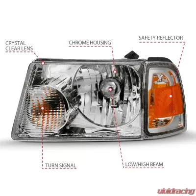 Anzo USA Crystal Headlight Set Ford Ranger 2001-2011 - 111484