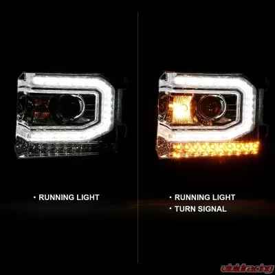 Anzo USA Projector Headlight Set GMC Sierra 2016-2019 - 111486