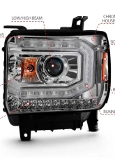 Anzo USA Projector Headlight Set GMC Sierra 2016-2019                                     - 111486 - Image 4
