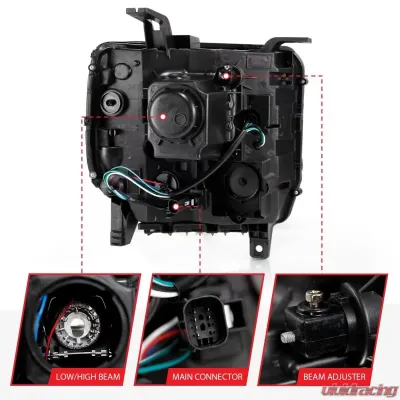 Anzo USA Projector Headlight Set GMC Sierra 2016-2019 - 111486