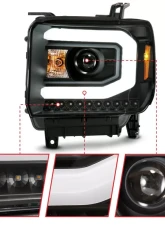 Anzo USA Projector Headlight Set GMC Sierra 2014-2016                                     - 111487 - Image 3