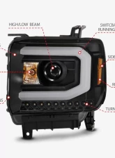 Anzo USA Projector Headlight Set GMC Sierra 2014-2016                                     - 111487 - Image 4