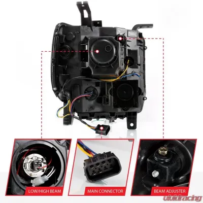 Anzo USA Projector Headlight Set GMC Sierra 2014-2016 - 111487