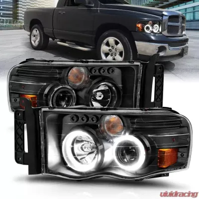 Anzo USA Projector Headlight Set w/Halo Dodge - 111490