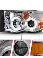 Anzo USA Projector Headlight Set w/Halo Dodge                                     - 111491 - Image 3