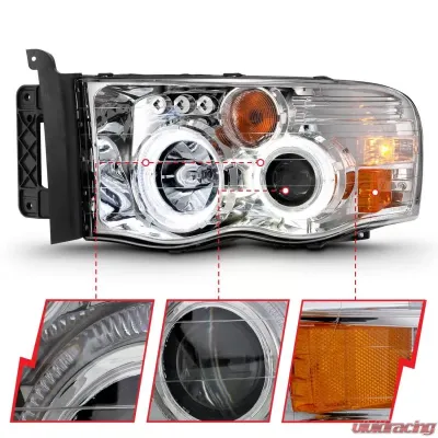 Anzo USA Projector Headlight Set w/Halo Dodge - 111491