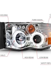 Anzo USA Projector Headlight Set w/Halo Dodge                                     - 111491 - Image 4