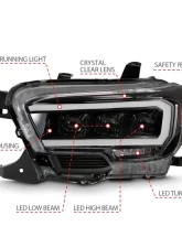 Anzo USA LED Projector Headlight Toyota Tacoma 2016-2018                                     - 111496 - Image 4