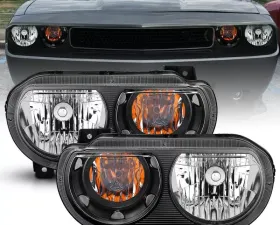 Anzo USA Crystal Headlight Set Dodge Challenger 2008-2014