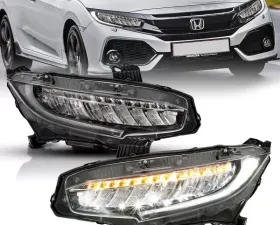 Anzo USA Projector Headlight Set Honda Civic 2016-2017