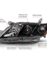 Anzo USA Projector Headlight Set Toyota Camry 2007-2011                                     - 121539 - Image 4