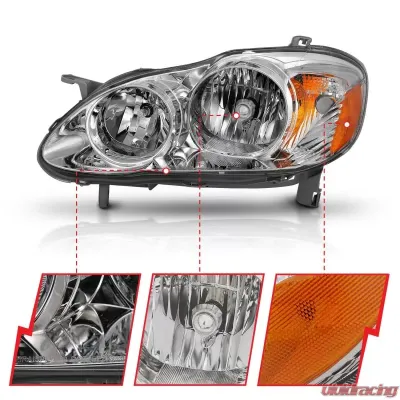 Anzo USA Crystal Headlight Set Toyota Corolla 2005-2008 - 121540