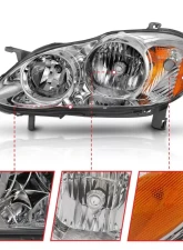 Anzo USA Crystal Headlight Set Toyota Corolla 2005-2008                                     - 121540 - Image 3