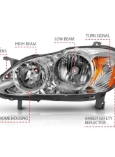 Anzo USA Crystal Headlight Set Toyota Corolla 2005-2008                                     - 121540 - Image 4