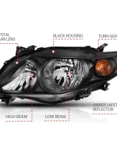 Anzo USA Crystal Headlight Set Toyota Corolla 2009-2010                                     - 121541 - Image 4