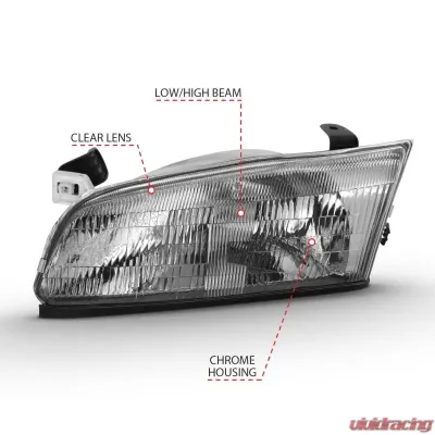 Anzo USA Crystal Headlight Set Toyota Camry 1997-1999 - 121555