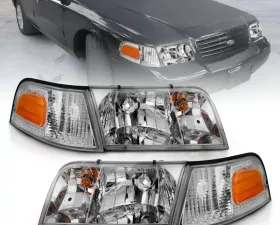 Anzo USA Crystal Headlight Set Ford Crown Victoria 1998-2005