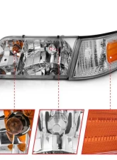 Anzo USA Crystal Headlight Set Ford Crown Victoria 1998-2005                                     - 121556 - Image 3