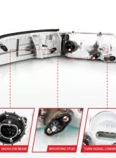 Anzo USA Crystal Headlight Set Ford Crown Victoria 1998-2005                                     - 121556 - Image 5