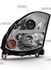 Anzo USA Projector Headlight Set Infiniti G35 2003-2007                                     - 121557 - Image 4