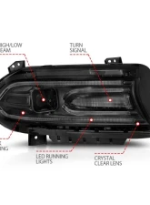 Anzo USA Projector Headlight Set Dodge Charger 2015-2018                                     - 121559 - Image 4