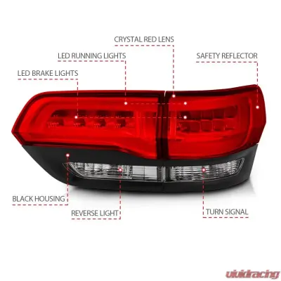 Anzo USA Tail Light Assembly Jeep Grand Cherokee 2014-2017 - 311268