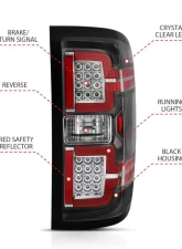 Anzo USA Tail Light Assembly Chevrolet Silverado 1500 2014-2018                                     - 311289 - Image 4