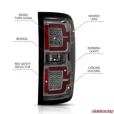 Anzo USA Tail Light Assembly Chevrolet Silverado 1500 2014-2018 - 311290