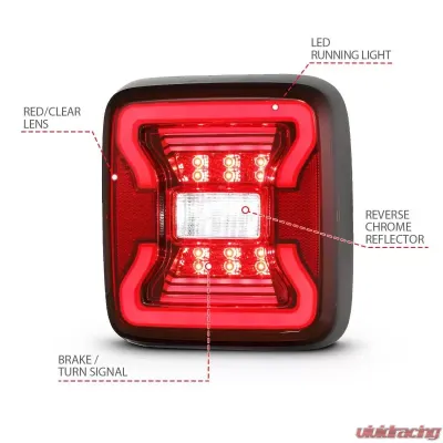 Anzo USA Tail Light Assembly Jeep Wrangler 2018-2019 - 311295