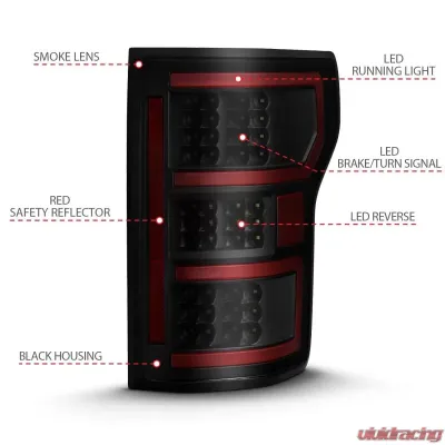 Anzo USA Tail Light Assembly Ford Raptor 2018 - 311314