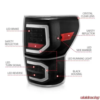 Anzo USA Tail Light Assembly Toyota Tundra 2007-2013 - 311336