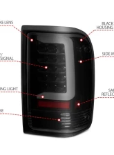 Anzo USA Tail Light Assembly Ford Ranger 1993-1997                                     - 311360 - Image 4