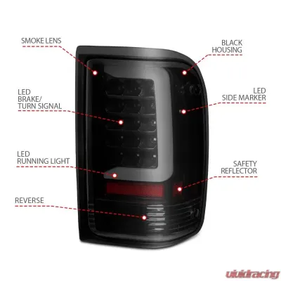 Anzo USA Tail Light Assembly Ford Ranger 1993-1997 - 311360