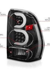 Anzo USA Tail Light Assembly Chevrolet TrailBlazer 2003-2008                                     - 311371 - Image 4