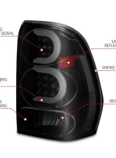 Anzo USA Tail Light Assembly Chevrolet TrailBlazer 2003-2008                                     - 311372 - Image 4