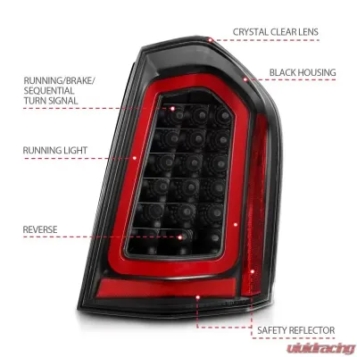 Anzo USA Tail Light Assembly 321343 for Chrysler 300C 2011-2014
